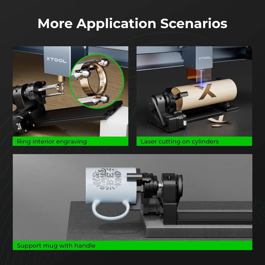 xTool RA2 Pro Rotary Attachment for xTool S1- F1- P2- M1 Ultra- & Most Laser Engravers  Engrav...