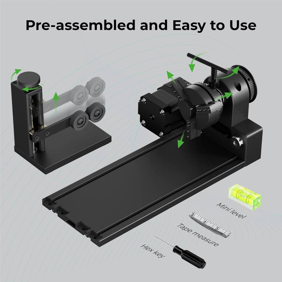 xTool RA2 Pro Rotary Attachment for xTool S1- F1- P2- M1 Ultra- & Most Laser Engravers  Engrav...