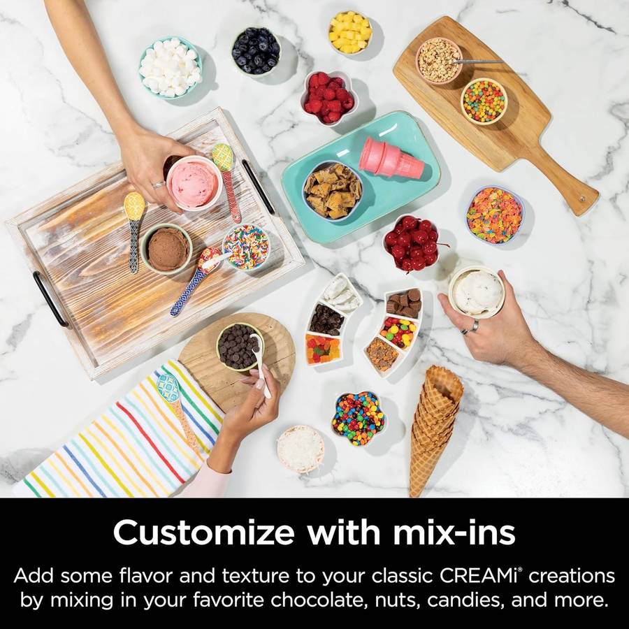 Ninja Swirl Ice Cream & Soft Serve Maker | 13-in-1 | Low-Calorie & Custom Treats | Includes 2 Pints
