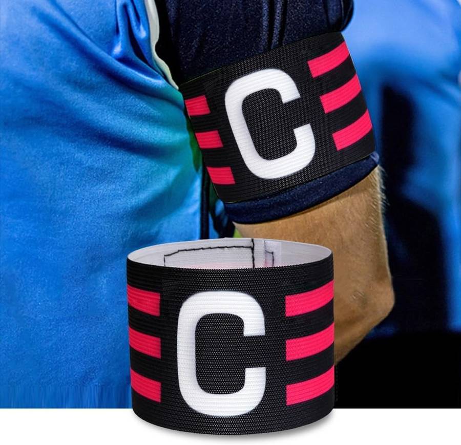 Striped Captain's Armband with Velcro Fastener - Available in Various Colours Green