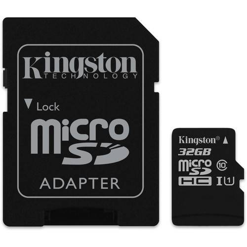 Kingston 32GB UHS-I microSDHC Memory Card with SD Adapter (Class 10) - Kingston