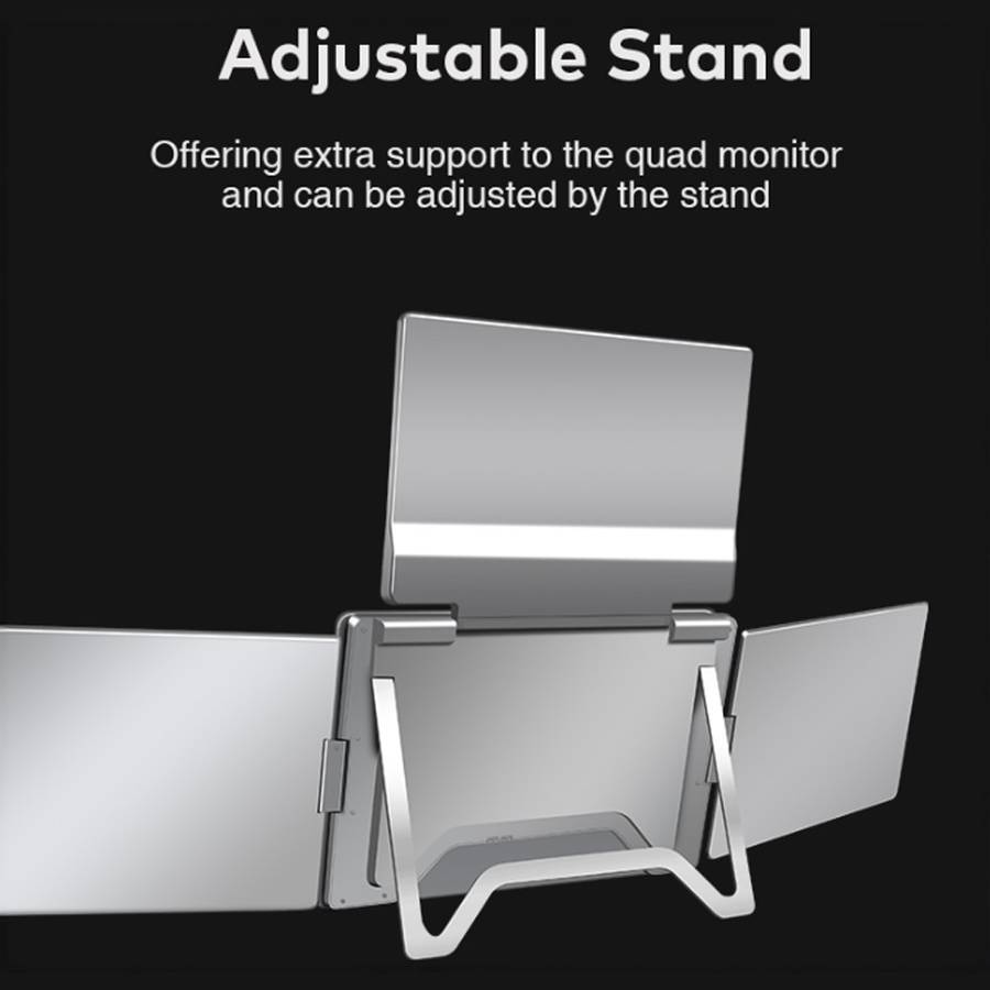 Portable Triple Screen Monitors  3 × 15.6 FHD IPS Foldable External Display with USB-C/HDM...