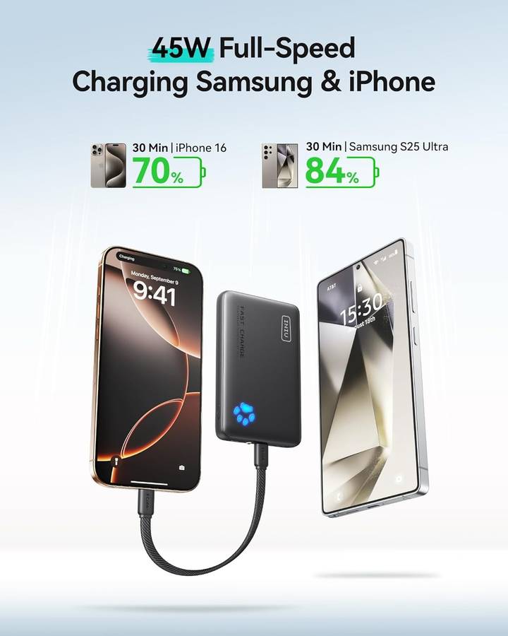 INIU Ultra Slim 10000mAh 45W PD Power Bank - Fast Charging - Available in Various Colours Navy Blue