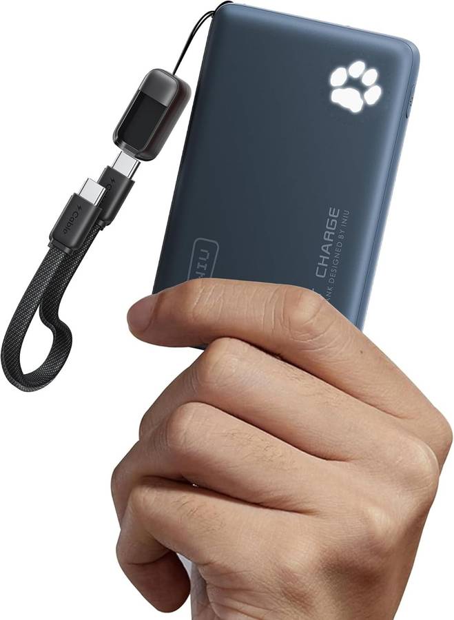 INIU Ultra Slim 10000mAh 45W PD Power Bank - Fast Charging - Available in Various Colours Navy Blue