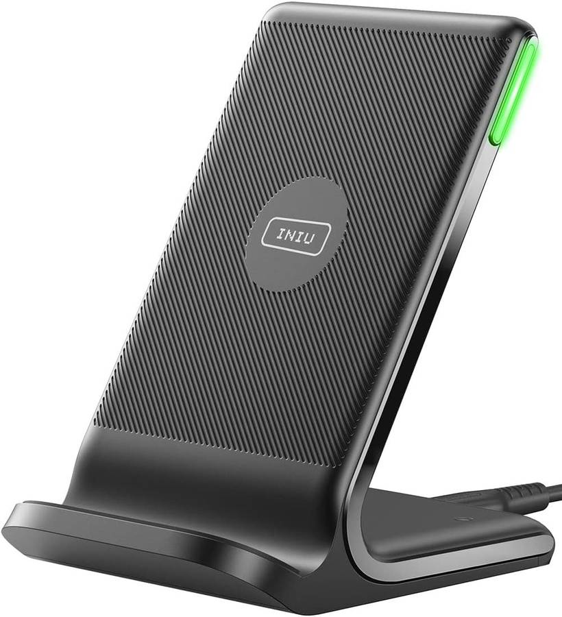 INIU I211 Wireless Charger - 15W Fast Qi Certified Charging Station with Sleep-Friendly Adaptive ...