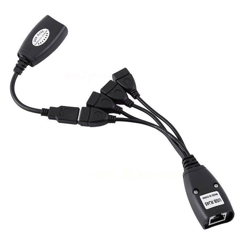 50m USB Extender over Cat5e / Cat6 + 4 Way USB HUB
