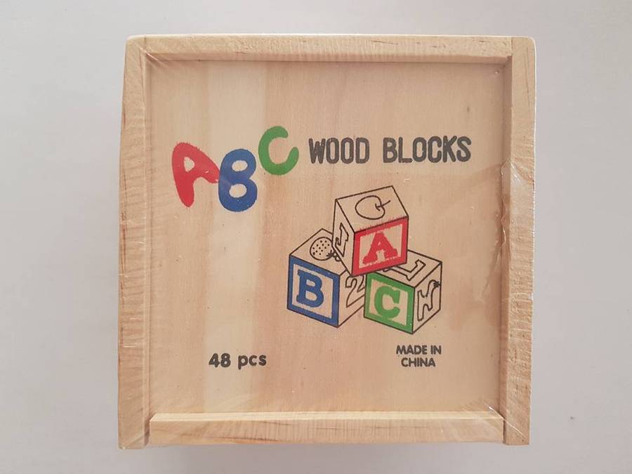 48-Piece Educational Wooden ABC Blocks