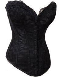 Sexy Floral Lace Corset, Black Lace Corset, Lace Overbust Corset, #N8970