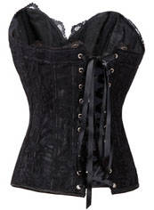 Sexy Floral Lace Corset, Black Lace Corset, Lace Overbust Corset, #N8970