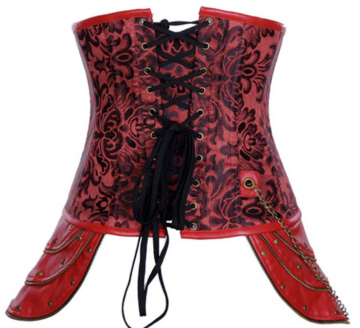 Brocade Underbust Steampunk Steel Boned Corset, Brocade Steel Boned Corset, Steampunk Steel Boned Corset, #N5728