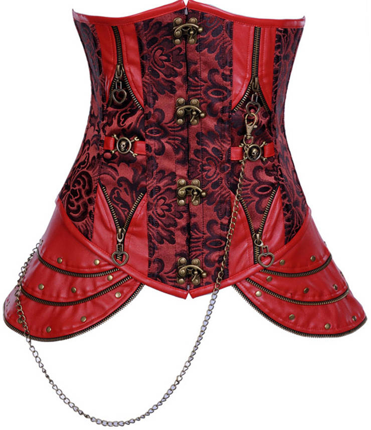 Brocade Underbust Steampunk Steel Boned Corset, Brocade Steel Boned Corset, Steampunk Steel Boned Corset, #N5728