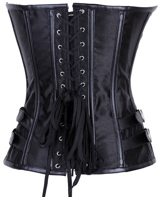 Streampunk Satin Corset, Black Steampunk Corset, Steampunk Corset, #N5458