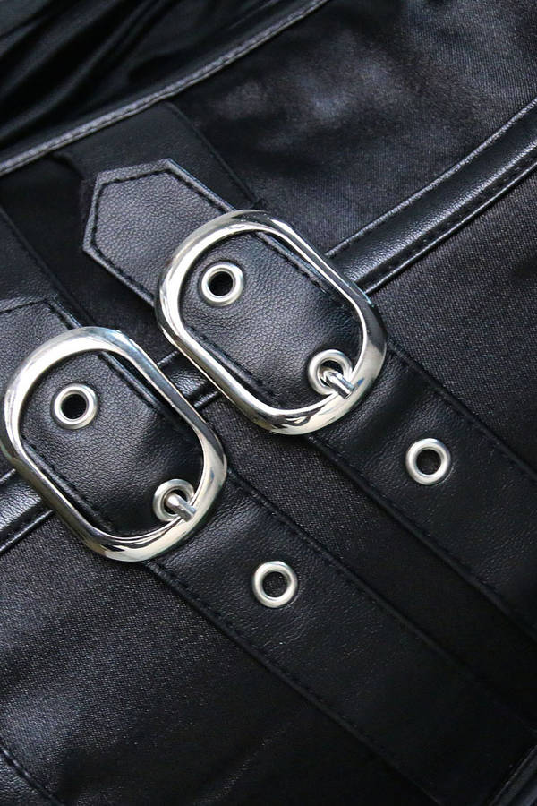 Streampunk Satin Corset, Black Steampunk Corset, Steampunk Corset, #N5458