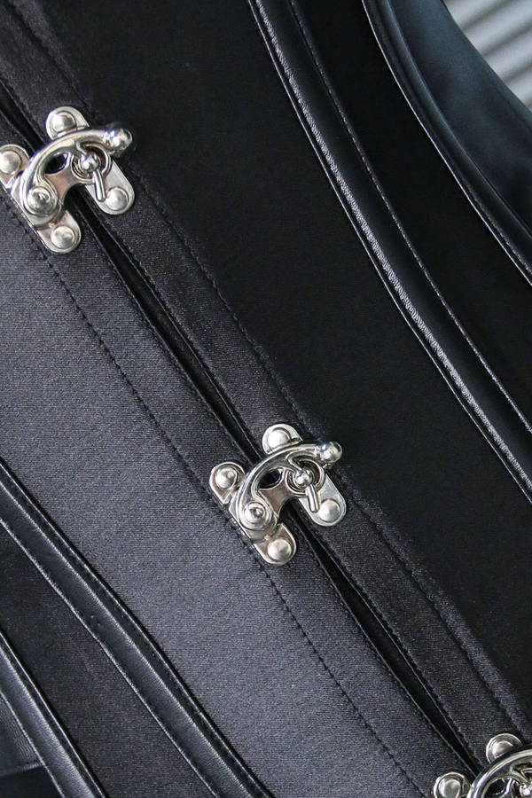 Streampunk Satin Corset, Black Steampunk Corset, Steampunk Corset, #N5458