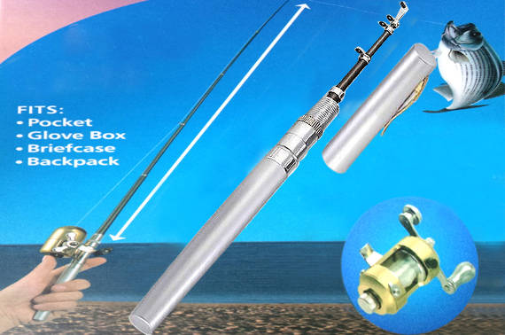 Pocket Fishing Pen - Complete Mini Fishing Kit with Tackle, Rod, Reel and line