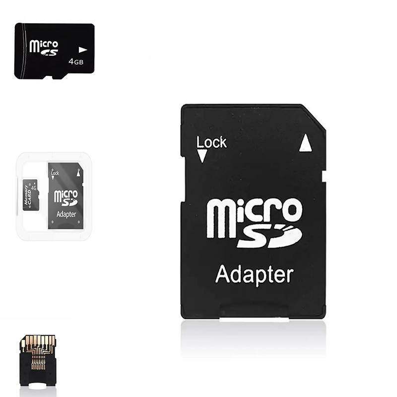 4GB Micro SD Memory Card with SD Card Adapter Black