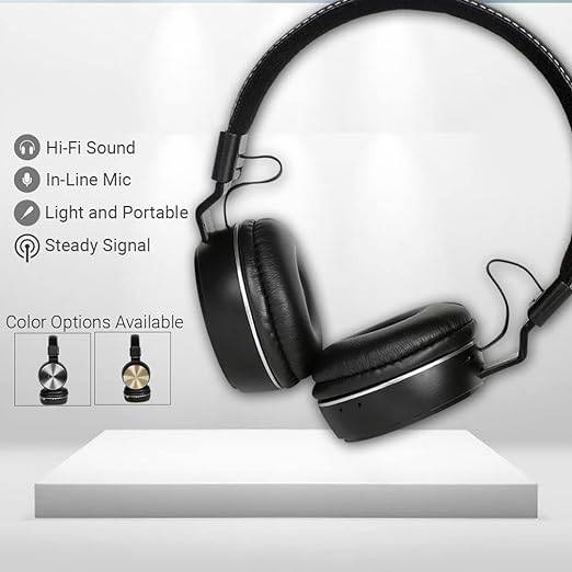 LS-213 Over Ear Wireless Stereo Headphones (Black/Grey/Golden)