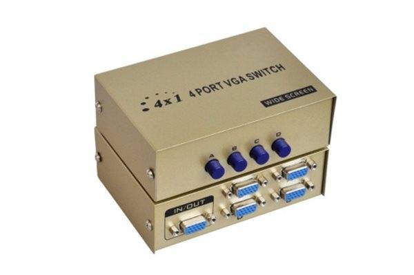 4 Port VGA Splitter Displays to 4 Monitors from 1 PC Computer