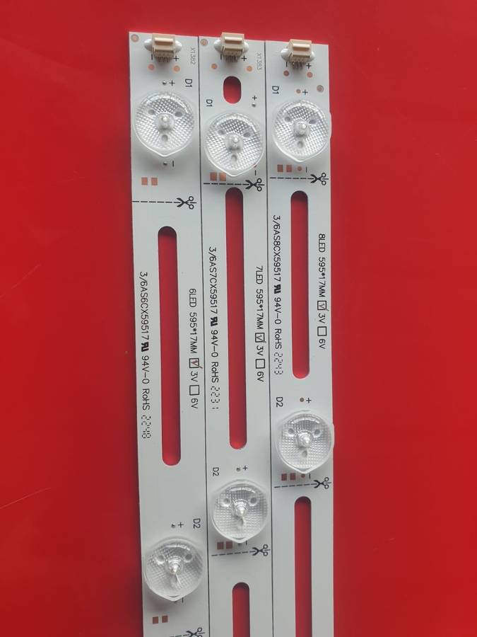 Universal LED TV Backlight Strip Compatible with 42  65inch LED TV 3V 10LED 3-Pin Connector