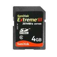 Sandisk Extreme III 4GB SD Memory Card