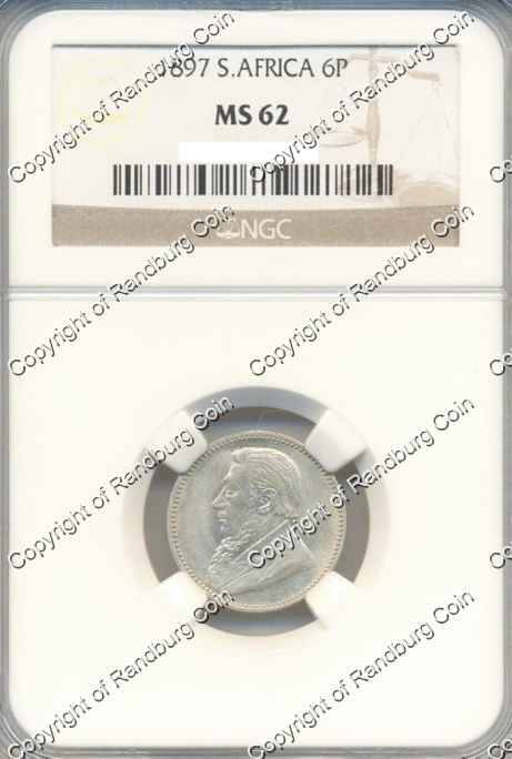 *#* 1897 NGC SLABBED SIXPENCE MS 62  *#*