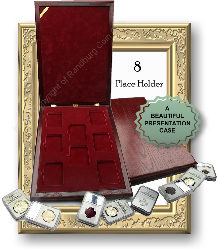 *#* Slabbed Collection - X 8 Place Holder Coin Box - Red Velvet Inner *#*