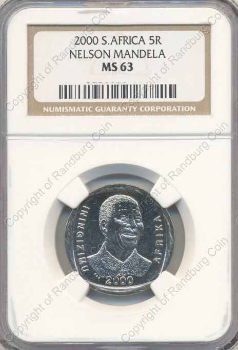 *#* 2000 UNC R5 Mandela MS 63 Slabbed *#*