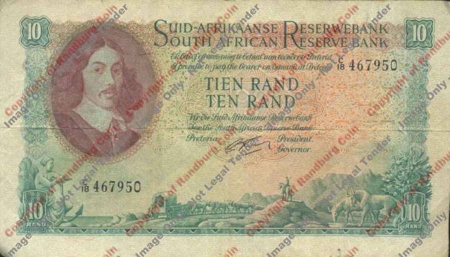*#* G RISSIK - 1st Issue - 10 Rand Afr/Eng - VF *#*
