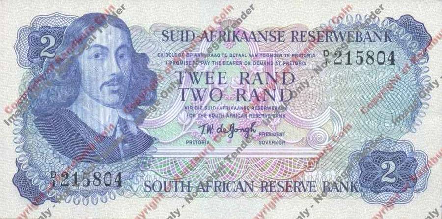 *#* TW de JONGH - 2nd Issue - 2 Rand - UNC *#*