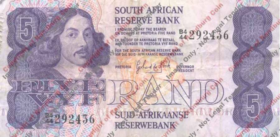 *#* GPC De Kock 3rd Issue - Five Rand 1984 Note VF *#*