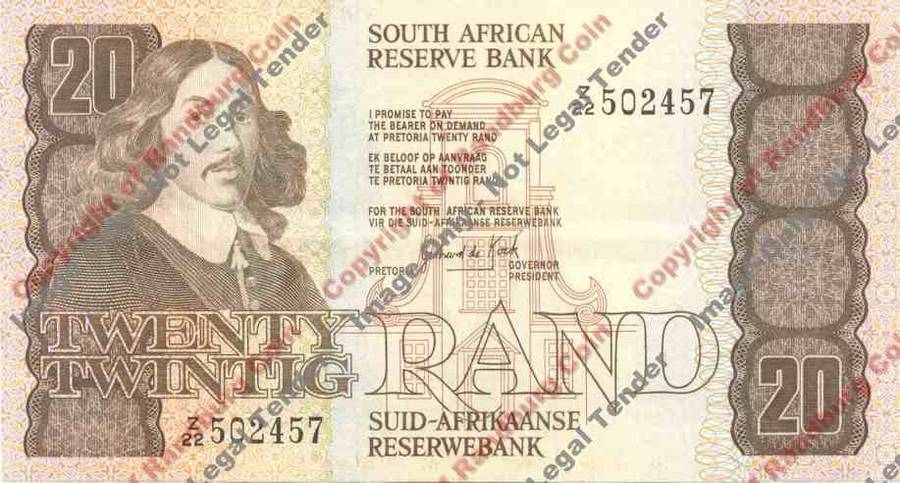 *#* GPC De Kock 3rd Issue - Twenty Rand Z22 Replacement Note EF+ *#*