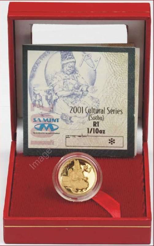 *#* 2001 Gold One Tenth Cultural Sotho Nation Mintage 236 *#*