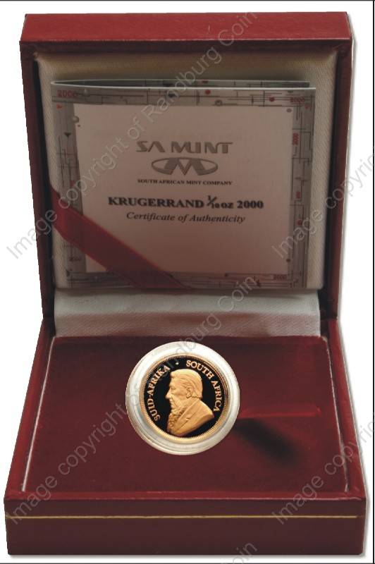 *#* 1995 SA Gold Proof Kruger Tenth oz in Red Box with Certificate *#*