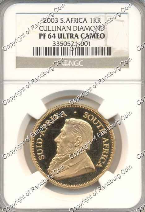 *#* 2003 Krugerrand Cullinan Centenary 1 oz Slab PF64 Ultra Cameo *#*