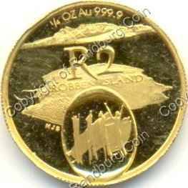 *#* 2002 Gold R2 Quarter Oz Heritage Robben Island-Mintage 999-NO certificate & Scratched *#*