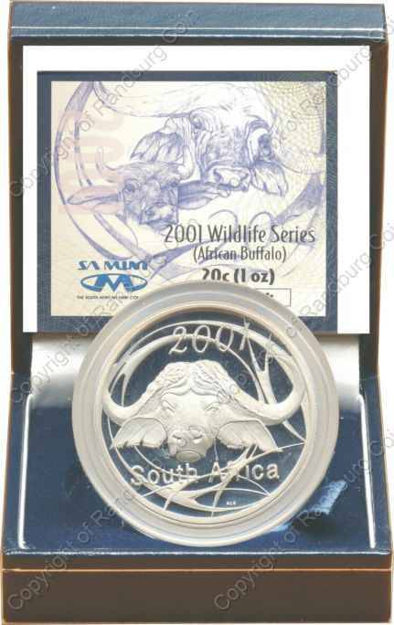 *#* 2001 Silver Wildlife African Buffalo Proof 20 cent (1oz) *#*