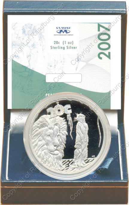 *#* 2007 Silver Kgalagadi Transfrontier Park Proof 20 cent (1oz) *#*