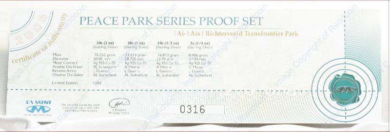 SA_2008_Silve_Proof_Richtersveld_Peace_Park_cert