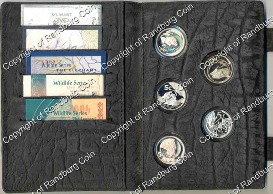*#* Big5 Leather Wallet 5 Cents (1/4oz) Silver Set *#*