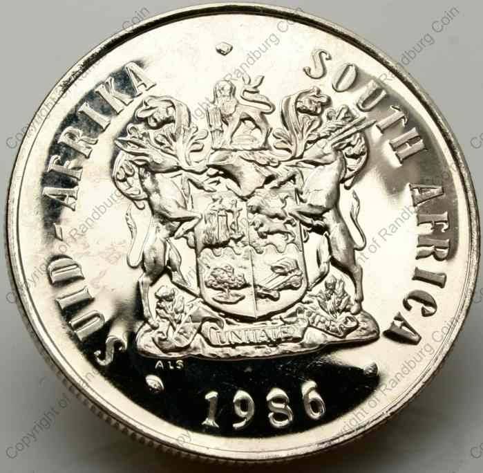 *#* SA 1986 Silver R1 Protea Uncirculated Jhb Digger *#*