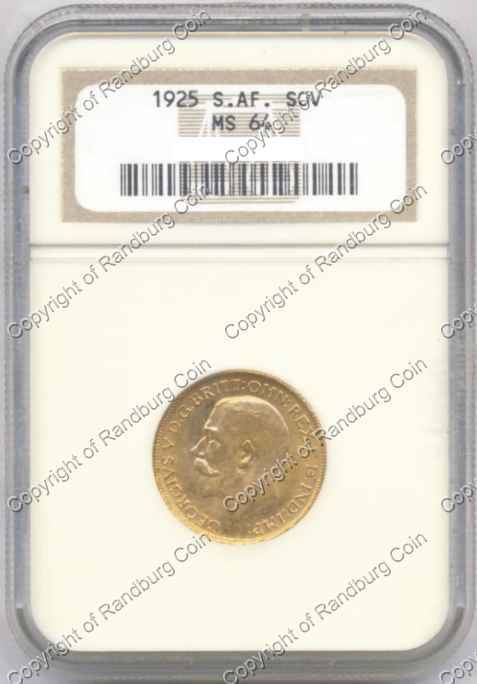*#* 1925 SA Gold Sovereign - NGC SLABBED MS 64 *#*