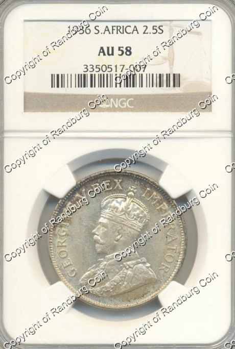 *#* 1936 NGC SLABBED SA HALF CROWN AU 58 (other 1936 coins also on BOB) *#*
