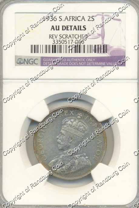 *#* 1936 NGC SLABBED TWO SHILLING AU DETAILS REV SCRATCHED (other 1936 coins also on BOB) *#*