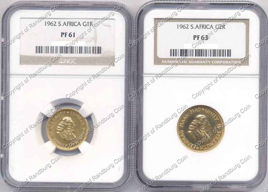 *#* 1962 NGC SLABBED GOLD SET - R1 = PF61, R2 = PF63 *#*