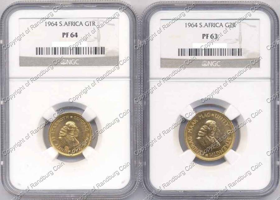 *#* 1964 NGC SLABBED GOLD SET - R1 = PF64, R2 = PF63 *#*