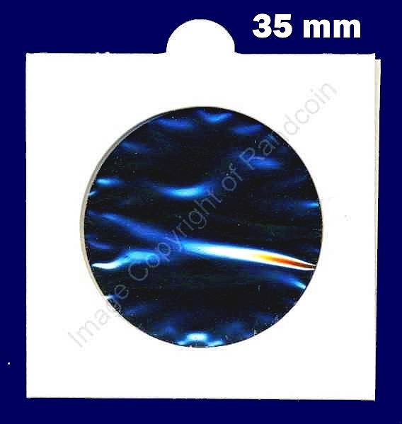 *#* 35mm SELF-ADHESIVE COIN HOLDERS Hartberger Box of 25 Holders *#*
