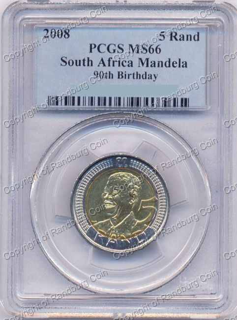 *#* 2008 Mandela 90th Birthday Uncirculated R5 PCGS Graded MS66 *#*
