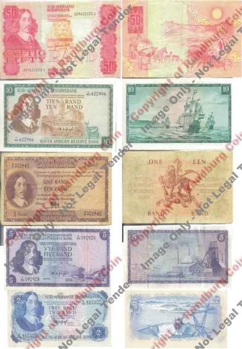 *#* 5 x South Africa Bank notes - as per images *#*