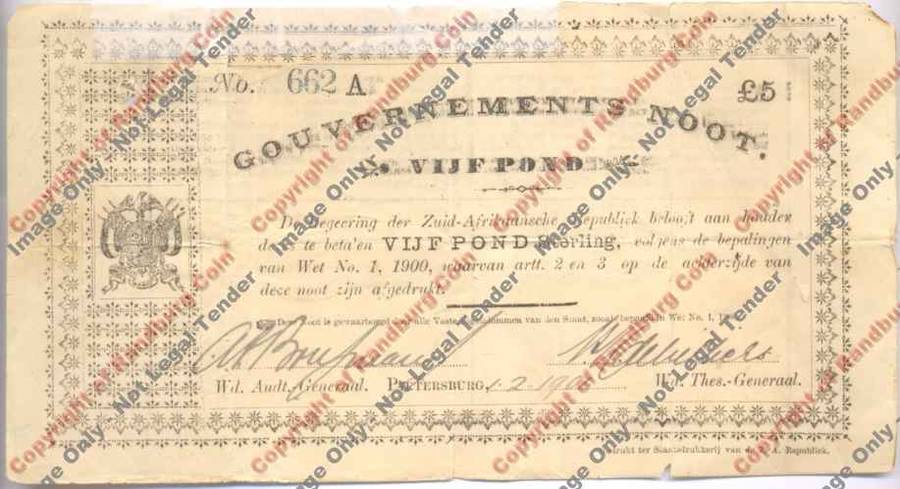 Gouvernements Noot Pietersburg Vijf Pond 1.2.1901