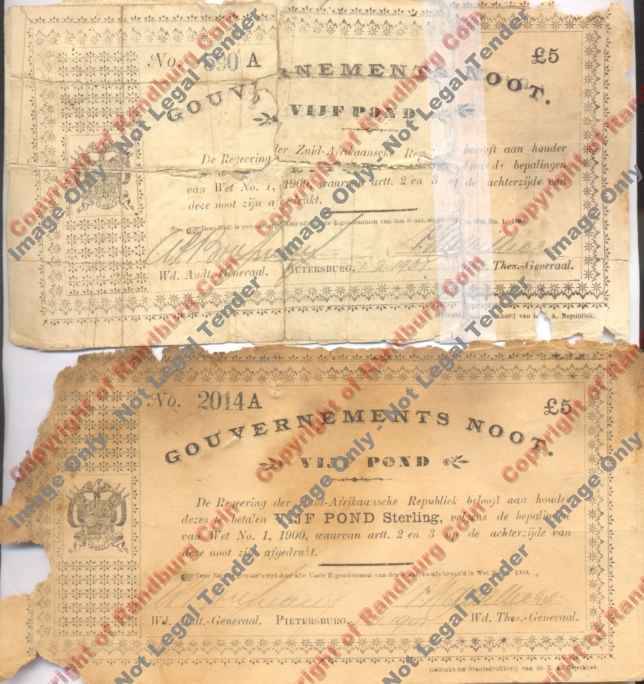 *#* Gouvernements Noote - Pietersburg - Vijf Pond - Variety of 2 dates *#*